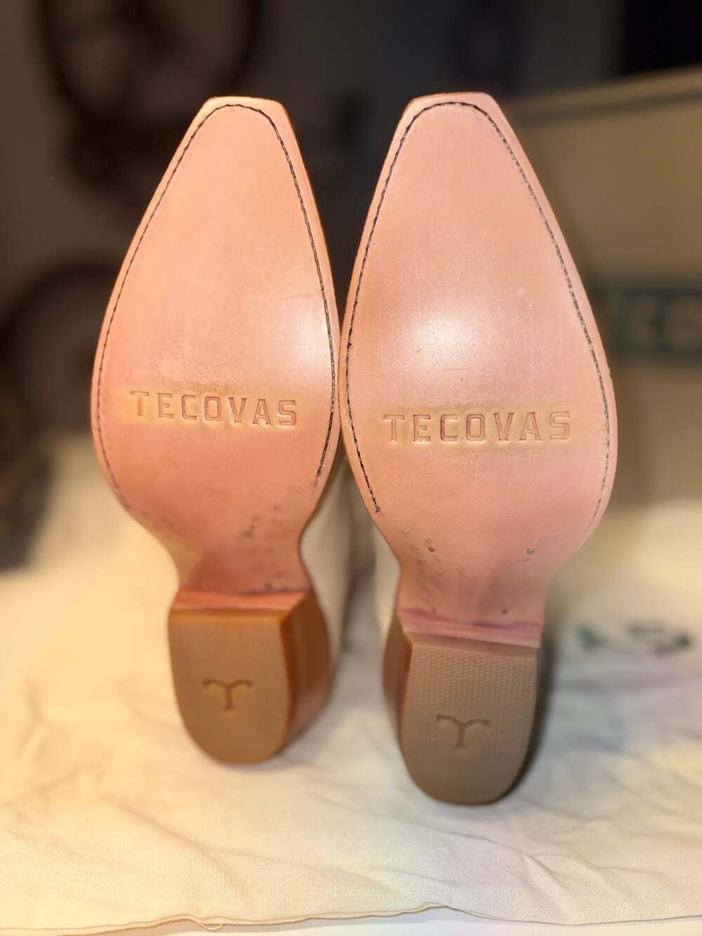 Tecovas The Annie Snip Toe Cowgirl Boots in Bone Sz 6,5 reg - Picture 7 of 10